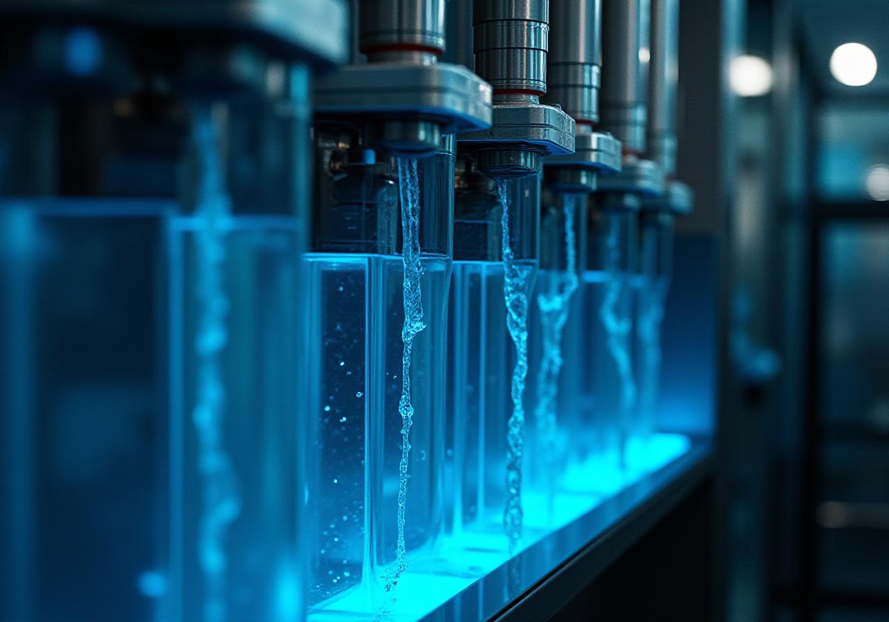 Industrial water filtration system with neon lighting