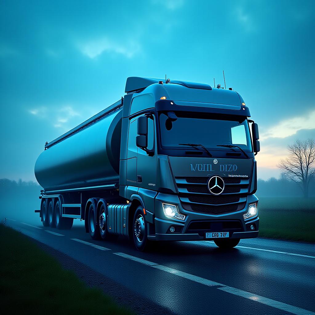 Industrial water tanker truck on Irish motorway